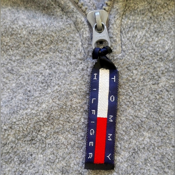 Vintage Tommy Hilfiger Athletics 1/4 Zip Pullover Fleece Spell Out Large #6149 - Picture 2 of 10